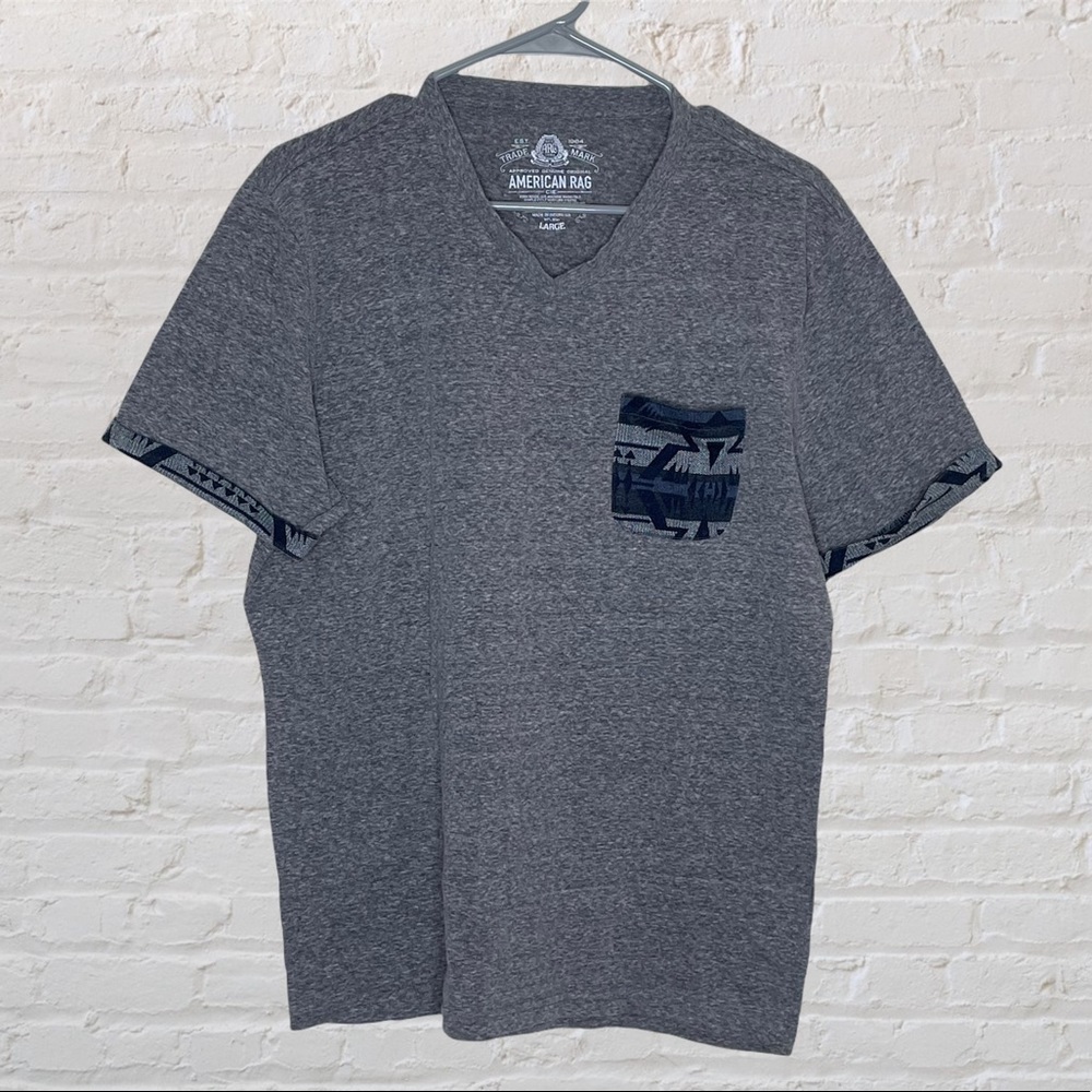 American Rag v neck pocket t-shirt, large